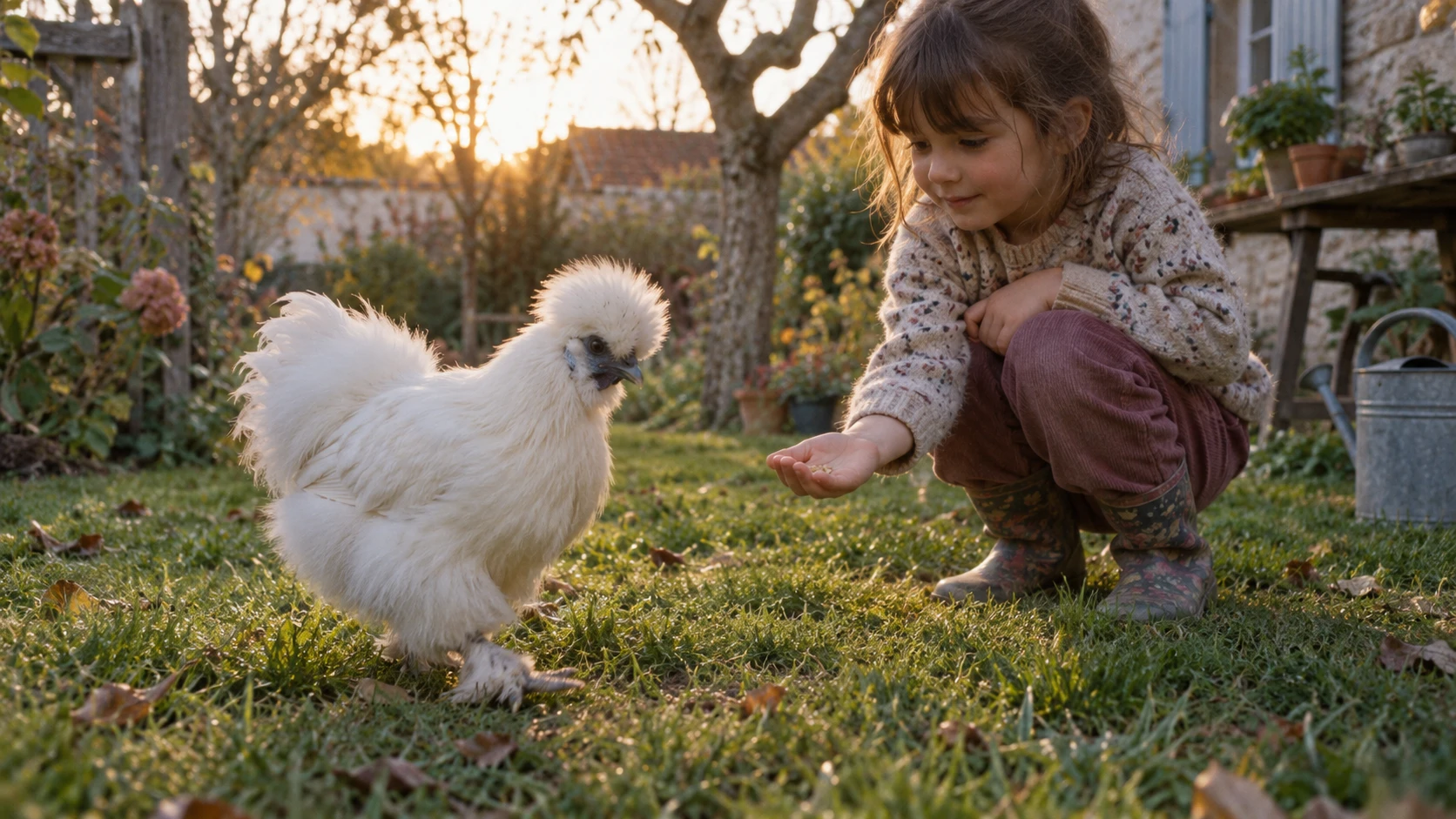 La poule soie, un bijou de douceur et de tendresse au jardin